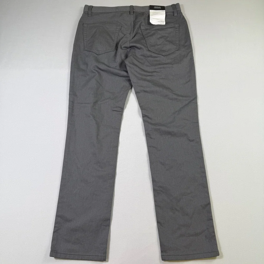 Banana Republic Traveler Pants Mens 32x30 Heathered Smoke Grey Slim Voyageur NEW